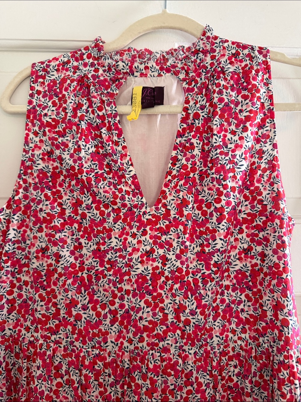 J. Crew x Liberty of London Pink and White Floral Sleeveless Midi Dress - Picture 3 of 7